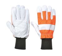Portwest Oak Chainsaw Protective Glove (Class 0), Color: Orange, Size: L, A290ORRL