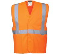 Portwest Hi-Vis 1 Band Vest Orange L-XL Colour: Orange, Size: L-XL L-XL