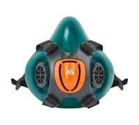 Portwest P431 Silicone Half Mask Reusable Respirator Dual Bayonet Filter Connections Adjustable Strap Lightweight Comfortable CE Certified PPE, Blue, M/L