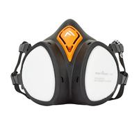 Portwest P440 A2P3 Ready To Use Half Mask Respirator Maintenance Free Integrated Filters Lightweight Comfortable Exhalation Valve Certified PPE, Black, One Size
