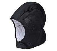 Portwest PA58 Helmet Winter Liner Back Elastic Water Resistant Polyester | Black, One Size, Tall Leg, Hook and Loop Strap, Adjustable Strap, Chin Strap, Cold Weather