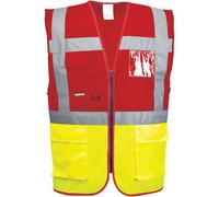 Portwest Paris Executive Class 1 Hi Vis Vest Yellow / Red 3XL