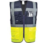Portwest Paris Executive Class 1 Hi Vis Vest Yellow / Navy 2XL
