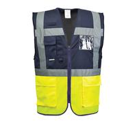 Portwest Paris Executive Class 1 Hi Vis Vest Yellow / Navy 3XL