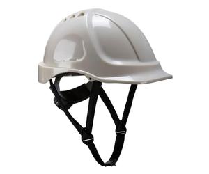 Portwest PG54 Endurance Glowtex Helmet ABS Shell | White, One Size, EN 50365, EN 397, Wheel Ratchet, Chin Strap