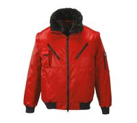 Portwest Pilot Bomber Jacaket 4-in-1 Fur Lined Zipoff Sleeves Security Coat PJ10