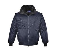 Portwest PJ10 Pilot Jacket Stain Resistant Knitted Cuffs and Hem Way Zip | Navy, 3X Large, UPF 50+, EN 342, Regular Fit, Zip Closure, 2 Chest Pockets, Two-Way Zip, Shower-Proof Finish, Workwear