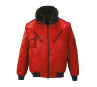 Portwest PJ10 Pilot Jacket Stain Resistant Knitted Cuffs and Hem Way Zip | Red, X Small, UPF 50+, EN 342, Regular Fit, Zip Closure, 2 Chest Pockets, Two-Way Zip, Shower-Proof Finish, Workwear