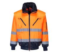 Hi Vis detachable sleeves "Fur lined" 3 in1 Winter Pilot Jacket/Bodywarmer Port