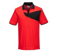 PORTWEST POLO SHIRT (CONTRAST RED WITH BLACK PANEL) X LARGE PW210 FREE POSTAGE