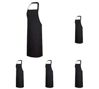 Portwest PolyCotton Bib Apron, Size: One Size, Colour: Black, S841BKR (Pack of 5)
