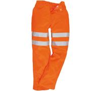 Portwest RT45 Hi-Vis Polycotton Service Trousers Stain Resistant Reflective | Orange, 4X Large, EN ISO 20471 Class 2, RIS 3279-TOM, UPF 40+, Regular Fit, Bartacked at All Stress Points, 3 Pockets, Rail