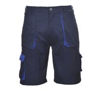 Portwest TX14 Texo Contrast Shorts Half Elasticated Waist 2 Thigh Pockets | Navy, 2X Large, UPF 50+, Regular Fit, 60% Cotton, 100% Polyester, Handy Waistband D Ring, UV Protection, Durable, Workwear