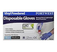 Portwest Powdered Vinyl Disposable Glove, Size: L, Colour: Clear, A900CLRL