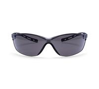 Portwest PR12 Air Safety Glasses Lightweight Ventilated Design Clear Lens Scratch Resistant Impact Resistant Comfortable Fit Breathable Eye Protection Certified PPE, Smoke, One Size