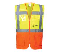 Portwest Prague Executive Class 2 Hi Vis Waistcoat Yellow / Orange M