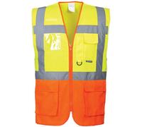 Portwest Prague Executive Class 2 Hi Vis Waistcoat Yellow / Orange XL