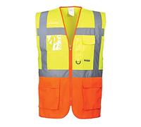 Portwest Prague Executive Vest, Size: M, Colour: Yellow/Orange, S376YORM