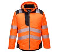 Portwest Premium Hi Vis Winter Jacket - T400 PW3 Waterproof Quilt Lined Coat
