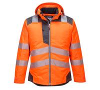 Portwest Premium Hi Vis Winter Jacket - T400 PW3 Waterproof Quilt Lined Coat
