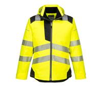 Portwest Premium Hi Vis Winter Jacket - T400 PW3 Waterproof Quilt Lined Coat UK