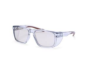 Portwest PS26 Side Shields Safety Glasses Full Frame Blue Light Blocking Lens Anti Fog Anti Scratch UV Protection Integrated Lateral Shields Comfortable Fit Certified PPE, Brown, One Size