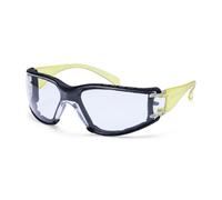 Portwest PS32 Wrap Around Plus Safety Glasses Detachable Foam Flexible Arms | Clear, One Size, CE Certified, EN 166, EN 170, Anti-Scratch Coating, Side Protection