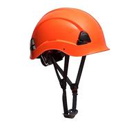 Portwest PS53 Height Endurance Helmet Hard Hat Head Protection Construction Electrical Safety Work Adjustable Chin Strap 6-Point Harness, Orange, One Size