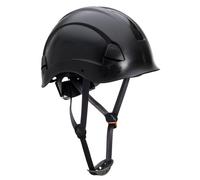 Portwest PS53 Safety Hard Hat - Height Endurance Lightweight Construction Safety Helmet Unvented ABS Shell with 6 Point Harness, Black
