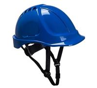 Portwest PS54 Endurance Plus Safety Hard Hat Unvented Helmet ABS Shell Electrical Insulation 6-Point Suspension Adjustable Fit Chin Strap Lateral Deformation CE Certified, Royal Blue