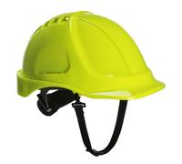 Portwest PS55 Endurance Helmet 6-Point Textile Suspension Harness | Yellow, One Size, CE Certified, EN 397, Breathable Ventilation, Head Protection, Wheel Ratchet, Chin Strap, Industrial