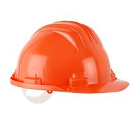 Portwest PS61 Work Safe Helmet Industrial Safety Head Protection Unvented HDPE Shell Electrical Application Compatible Six Point Harness Slip Ratchet Adjustable Rain Gutter, Orange, One Size