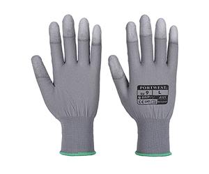 Portwest PU Fingertip Glove, Color: Grey, Size: XL, A121GRRXL