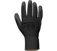 Portwest PU Palm Coated Gloves (A120) Workwear in Black | Size: Medium Portwest Black M