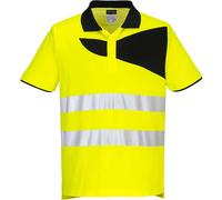 Portwest PW2 Cotton Comfort Hi Vis Polo Shirt Yellow / Black XL