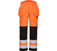 Portwest PW2 Hi Vis Holster Pocket Trousers Orange / Black 33" 31"