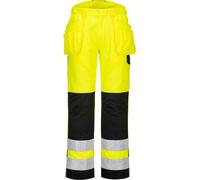 Portwest Pw2 Hi-Vis Holster Work Trousers Yellow/black - 30R