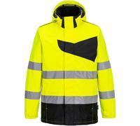Portwest PW2 Hi Vis Waterproof Rain Jacket Yellow / Black XL