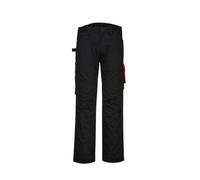 Portwest PW2 PW240 Work Trousers Black Red Polycotton Service Workwear Pants