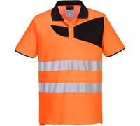 Portwest PW212 PW2 Hi-Vis Polo Shirt Short Sleeve Orange/Black Size: 2 2XL