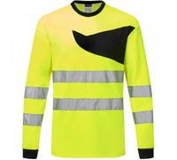 Portwest PW221 PW2 Hi-Vis T-Shirt Long Sleeve Yellow/Black M Colour: Y M
