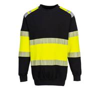 Portwest PW3 Flame Resistant Class 1 Sweatshirt Yellow/Black Regular XXL