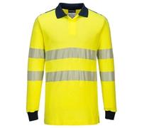 Portwest PW3 Flame Resistant Hi Vis Polo Shirt XL Yellow/Navy