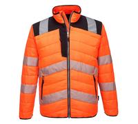 PORTWEST PW3 Hi Vis Baffle Jacket Water Resistant Padded Lined Safety Work PW371