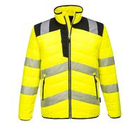 PORTWEST PW3 Hi Vis Baffle Jacket Water Resistant Padded Lined Safety Work PW371