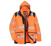 Portwest PW3 Hi-Vis Breathable 5-in-1 Jacket Waterproof Breathable Durable PW367