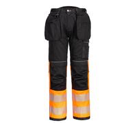 Portwest Pw3 Hi-Vis Work Trousers Orange/black & Knee Pads - 30R