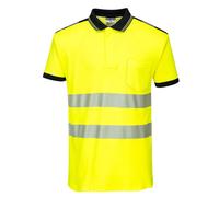 Portwest PW3 Hi-Vis Polo Shirt S/S, Size: L, Colour: Yellow/Black, T180YBRL