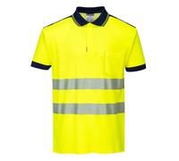 Portwest PW3 Hi-Vis Cotton Comfort Polo Shirt Short Sleeve Reflective T180