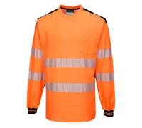 Portwest PW3 Hi-Vis Cotton Comfort T-Shirt Long Sleeve Reflective T185